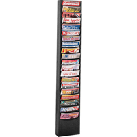 Pr&eacute;sentoirs, Stationnaire, 20 fentes, Acier, 13-1/8" la x 4-1/8" p x 58 1/2" h Cintas