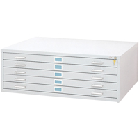Steel Plan Files-5 Drawer, 5 Drawers, 46-3/8" W x 35-3/8" D x 16-1/2" H Cintas