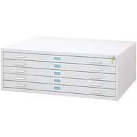 Steel Plan Files-5 Drawer, 5 Drawers, 53-3/8" W x 41-3/8" D x 16-1/2" H Cintas