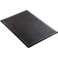 Conductive Anti-Fatigue Rubber Mat Interlocking Room System, Rubber, 2' W x 3' L, 1/2" Thick, Black Cintas