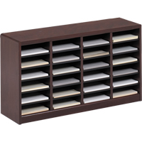 Casier &agrave; compartiments E-Z Stor pour documentation, Stationnaire, 24 fentes, Bois, 40" la x 11-3/4" p x 23" h Cintas