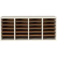 Casier &agrave; compartiments r&eacute;glable pour documentation, Stationnaire, 24 fentes, Bois, 39-1/4" la x 11-3/4" p x 16-1/4" h Cintas