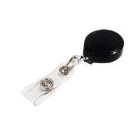 Retractable Mini-Bak&reg; ID Badge Holders, Plastic, 36" Cable, Belt Clip Attachment Cintas