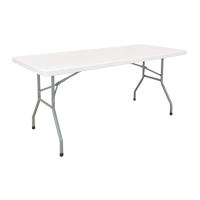 Table pliante, Rectangulaire, 72" l x 30" la, Poly&eacute;thyl&egrave;ne, Blanc Cintas