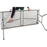 Fold-in-Half Table, Rectangular, 72" L x 30" W, Polyethylene, White Cintas