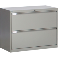 Lateral Filing Cabinet, Steel, 2 Drawers, 36" W x 18" D x 27-7/8" H, Grey Cintas