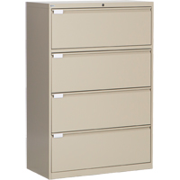 Lateral Filing Cabinet, Steel, 4 Drawers, 36" W x 18" D x 53-3/8" H, Beige Cintas