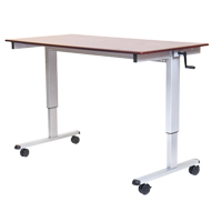 Postes de travail ajustables pour travail assis et debout , , 48-1/2" h x 48" la x 32-1/2" p, Noyer Cintas