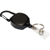 Self Retracting ID Badge and Key Reel, Zinc Alloy Metal, 24" Cable, Carabiner Attachment Cintas