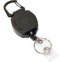 Self Retracting ID Badge and Key Reel, Zinc Alloy Metal, 24" Cable, Carabiner Attachment Cintas