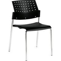 Chaise sans accoudoirs empilables, Plastique, Hauteur 33", Capacit&eacute; 300 lb, Noir Cintas
