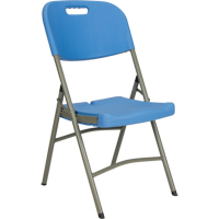 Chaise pliante, Poly&eacute;thyl&egrave;ne, Bleu, Capacit&eacute; 350 lb Cintas