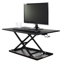 Bureau ajustable pour travail assis et debout, Mod&egrave;le de bureau, 15-3/4" h x 31-1/2" la x 22-1/2" p, Noir Cintas