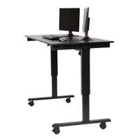 Bureau ajustable pour travail debout, , 45-1/4" h x 29-1/2" p, Noir Cintas