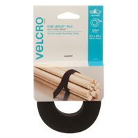 One-Wrap&reg; Fastener Tape, Hook & Loop, 12' x 3/4", Self-Grip, Black Cintas