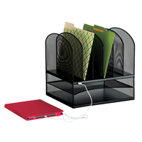Organisateur de bureau avec alimentation USB Onyx Cintas