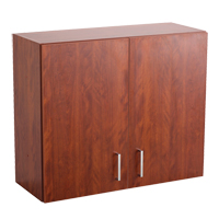 Armoire modulaire murale, 30" h x 36" la x 15" p, 1 tablettes, M&eacute;lamine, Acajou Cintas