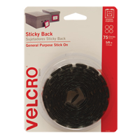 Fastener Coins, Hook & Loop, 5/8" Dia., Adhesive, Black Cintas