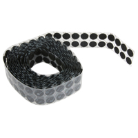 Fastener Coins, Hook & Loop, 3/4" Dia., Adhesive, Black Cintas