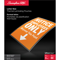 Swingline UltraClear Laminating Letter Pouches Cintas