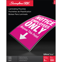 Swingline UltraClear Laminating Letter Pouches Cintas