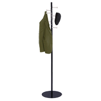 Nail Head Coat Rack, 67" H, Black, 8 Hook(s) Cintas