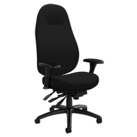 Chaise confortable &agrave; dos &eacute;lev&eacute;, Polyester, Noir, Capacit&eacute; 300 lb Cintas