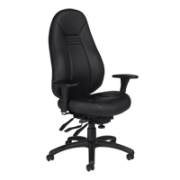 Chaise confortable &agrave; dos &eacute;lev&eacute;, Cuir, Noir, Capacit&eacute; 300 lb Cintas