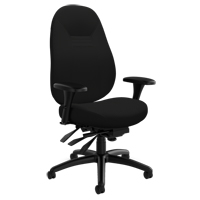 Chaise confortable &agrave; dos moyen, Polyester, Noir, Capacit&eacute; 300 lb Cintas