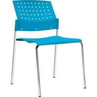 Armless Stacking Chairs, Plastic, 33" High, 300 lbs. Capacity, Blue Cintas