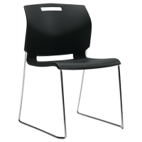 Chair, Plastic, 32-1/2" High, 300 lbs. Capacity, Black Cintas