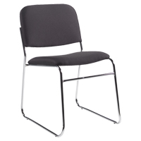 Armless Chair, Fabric, 30" High, 200 lbs. Capacity, Black Cintas
