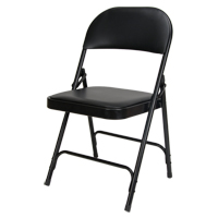 Chaise pliante rembourr&eacute;e en vinyle, Acier, Noir, Capacit&eacute; 300 lb Cintas