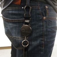 Securit Retractable Key Holder, Polycarbonate, 28" Cable, Carabiner Attachment Cintas
