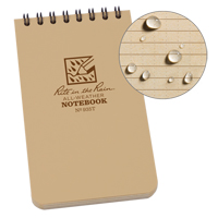 Pocket Top-Spiral Notebook, Soft Cover, Tan, 100 Pages, 3" W x 5" L Cintas