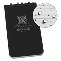 Pocket Top-Spiral Notebook, Soft Cover, Black, 100 Pages, 3" W x 5" L Cintas
