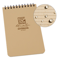 Pocket Top-Spiral Notebook, Soft Cover, Tan, 100 Pages, 4" W x 6" L Cintas