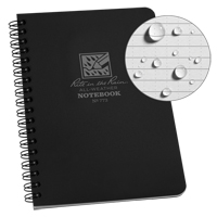 Side-Spiral Notebook, Soft Cover, Black, 64 Pages, 4-5/8" W x 7" L Cintas