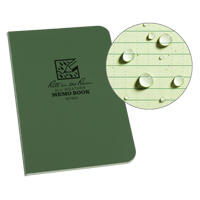 Memo Book, Soft Cover, Green, 112 Pages, 3-1/2" W x 5" L Cintas
