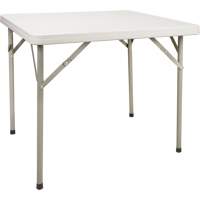 Folding Table, Square, 34" L x 34" W, Polyethylene, White Cintas