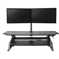 Poste de travail assis-debout Goya, Mod&egrave;le de bureau, 20" h x 42" la x 16" p, Noir Cintas