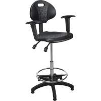 Tabouret ergonomique robuste avec accoudoirs r&eacute;glables, Stationnaire, Ajustable Hauteur, Capacit&eacute; 250 lb Cintas