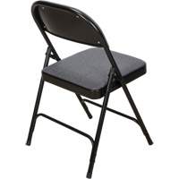 Deluxe Fabric Padded Folding Chair, Steel, Grey, 300 lbs. Weight Capacity Cintas