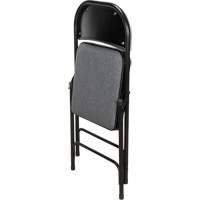 Deluxe Fabric Padded Folding Chair, Steel, Grey, 300 lbs. Weight Capacity Cintas