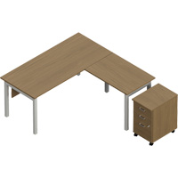 Bureau en "L" avec caisson Newland Cintas
