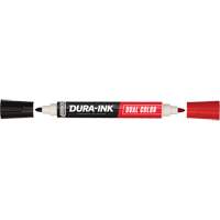 Markal&reg; Dura-Ink&reg; Dual Colour Permanent Ink Marker, Black/Red, Bullet Tip Cintas