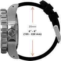 Large Diver's Quartz Watch, Digital, Battery Operated, 41 mm, Black Cintas