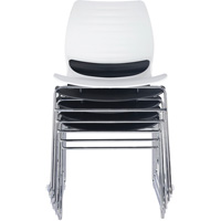 Stacking Chairs, Polypropylene, 32" High, 250 lbs. Capacity, Black Cintas