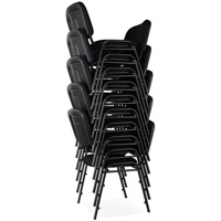 Stacking Chairs, Fabric, 32" High, 250 lbs. Capacity, Black Cintas