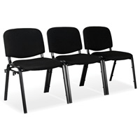Stacking Chairs, Fabric, 32" High, 250 lbs. Capacity, Black Cintas